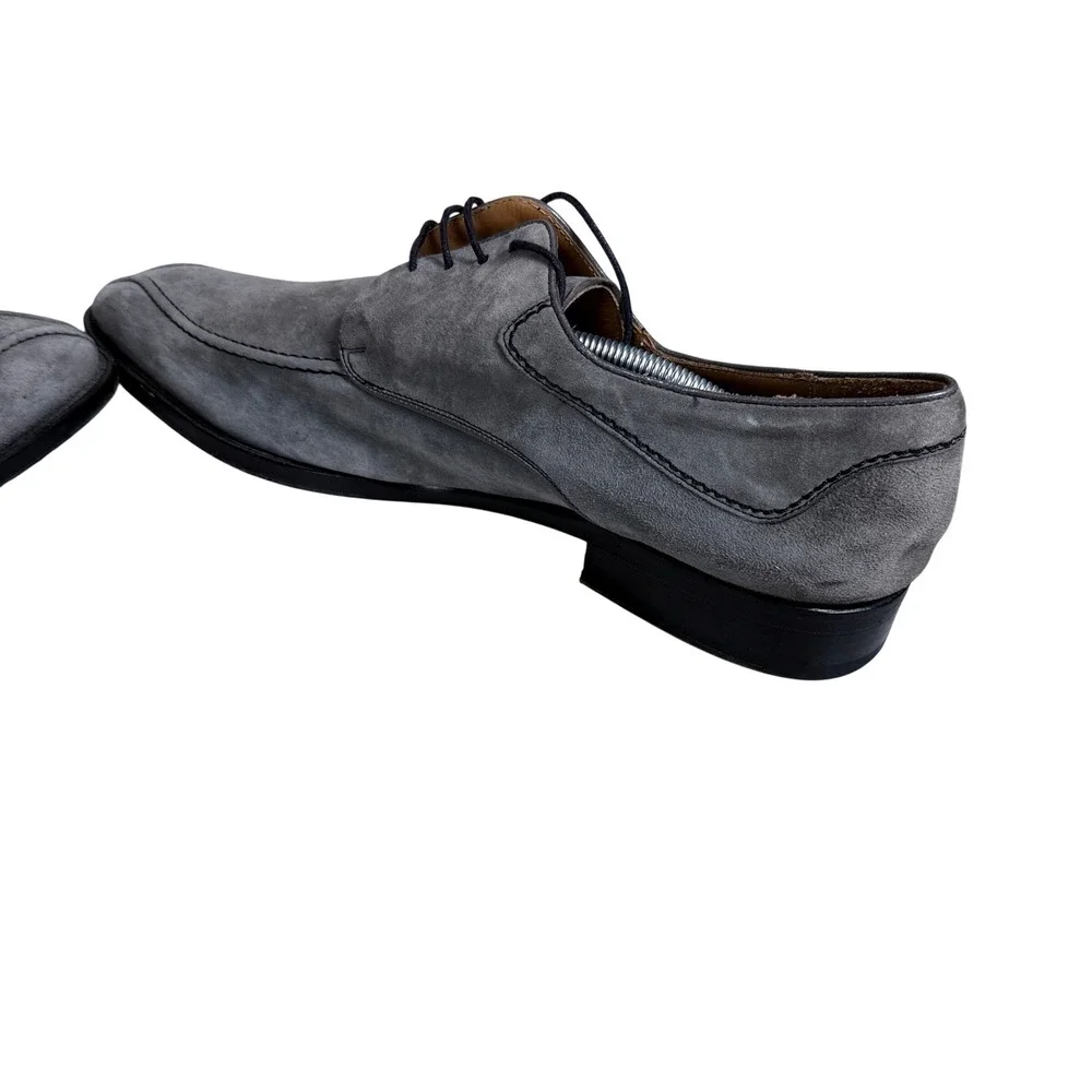 Mezlan Derby Shoes Mens 11M Grey Suede Split Toe Lace Up Dress Spain SKU 11124